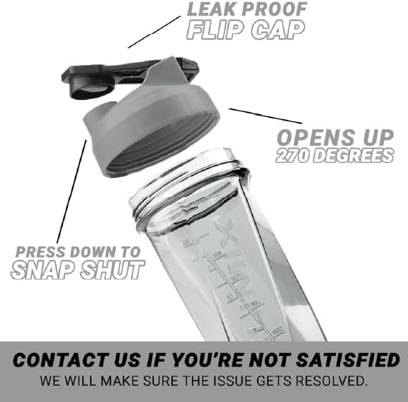 HELIMIX 2.0 Vortex Blender Shaker Bottle Holds upto 28oz | No Blending Ball or Whisk | USA Made | Portable Pre Workout Whey Protein Drink Shaker Cup | Mixes Cocktails Smoothies Shakes | Top Rack Safe