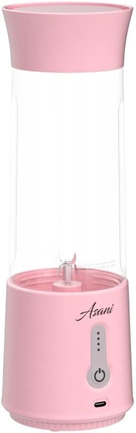 Asani Portable Mini Blender for Shakes and Smoothies, USB Rechargeable, Pink