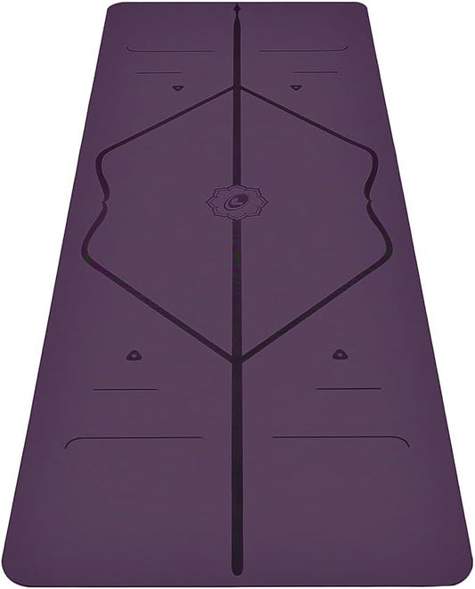 Liforme Original Yoga Mat – Free Yoga Bag Included - Patented Alignment System, Warrior-like Grip, Non-slip, Eco-friendly, sweat-resistant, long, wide, 4.2mm thick mat for comfort