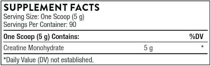 THORNE Creatine - Micronized Creatine Monohydrate Powder - Support for Muscles & Cognitive Function* - for Women & Men - Unflavored - NSF Certified for Sport - 5 g per Serving - 90 Servings