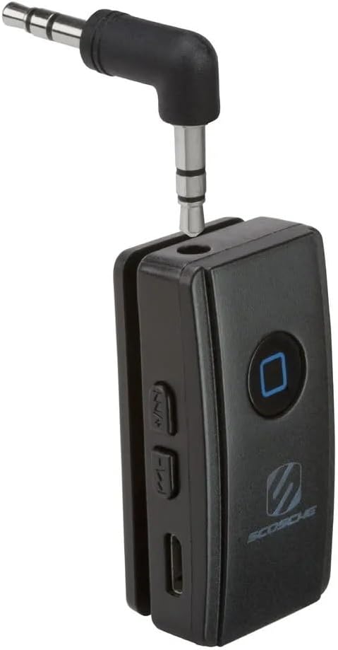 Scosche BTR3-SP BTFREQ Universal Bluetooth Wireless Audio Streaming and Handsfree Calling Receiver, Connect to Earbuds, Headphones, Car Stereo, Black