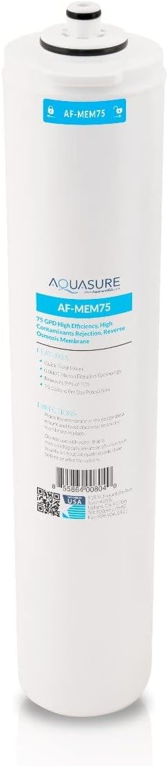 Aquasure Premier Stage 3 Membrane Filter Replacement Cartridge AF-MEM75 for AS-PR75 4-Stage Under Sink Reverse Osmosis RO Water Filtration System | Quick Twist, High Capacity, Removes TDS & Impurities
