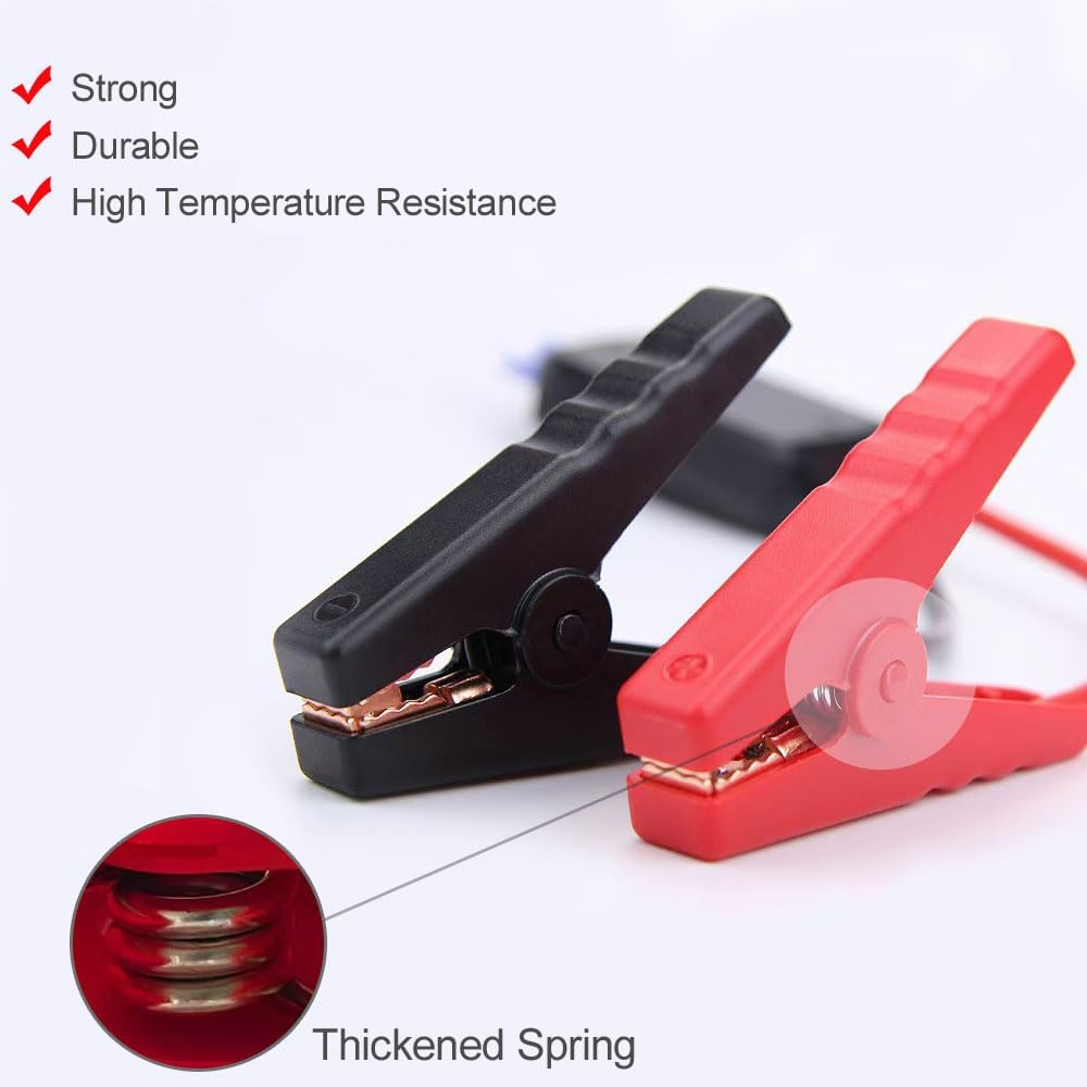 Jumper Cables alligator clips Compatible with Mil.waukee M18 18V Batteries, Silicone wire 8AWG 1.3FT Automotive Booster Cables for Jump Starting Tool Battery, Temperature resistance 392℉ 200℃