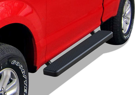 APS Running Boards 5-inch Black Compatible with Ford F150 2015-2025 Regular Cab & F-250 F-350 Super Duty 2017-2025 Stainless Steel (Nerf Bars Side Steps Side Bars)