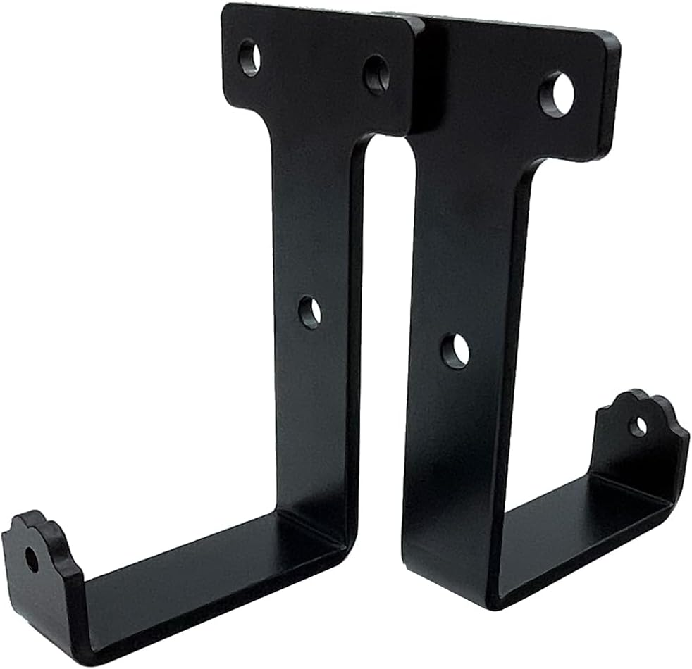 4 PCS black heavy duty metal flat j hooks for hanging 320 lbs,wall mount hooks,plant hanger large steel utility masonry industrial hook for Hanging Garage Storage Home Office Gym Sports Equipment(XL)