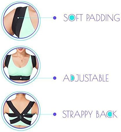 Posture Corrector - Fully Adjustable Breathable Clavicle Chest Back Support Brace for Improves Posture & Provide Lumbar Support Back Pain Relief - Perfect for Men & Women - Small