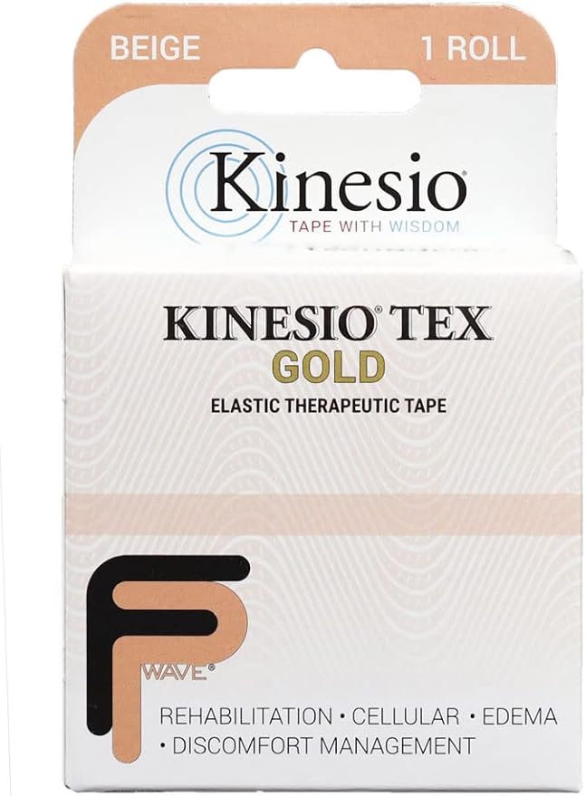 Kinesio Taping - Elastic Therapeutic Athletic Tape Tex Gold FP - Beige – 2 in. x 16.4 ft