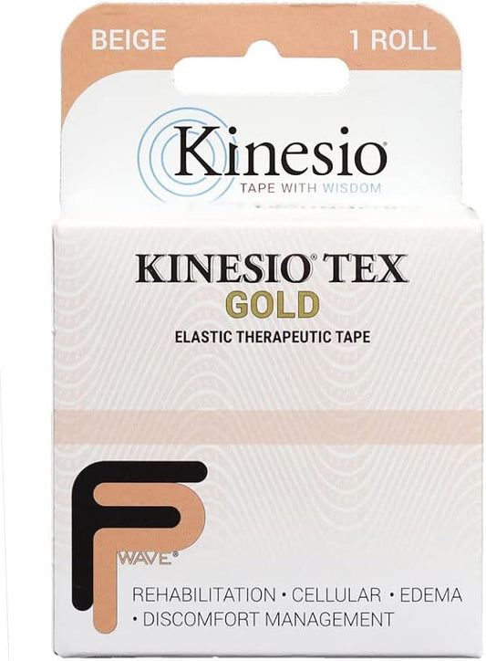 Kinesio Taping - Elastic Therapeutic Athletic Tape Tex Gold FP - Beige – 2 in. x 16.4 ft