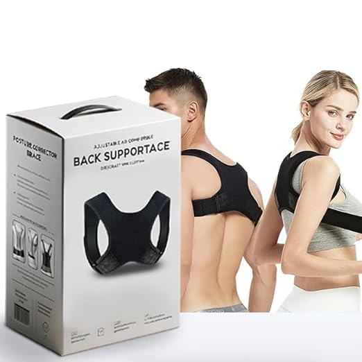 Posture Corrector for Men and Women, adjustable, comfortable, breathable corrector with Elastic Support Upper Back Brace, Shoulder, Lumbar Support Belt-Corset, Fits Discreetly Under Clothing. Size - L