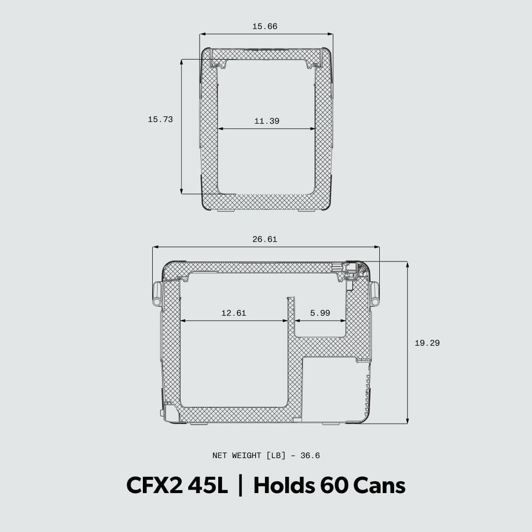 Dometic CFX2 45-Liter Portable Refrigerator and Freezer, Powered by AC/DC