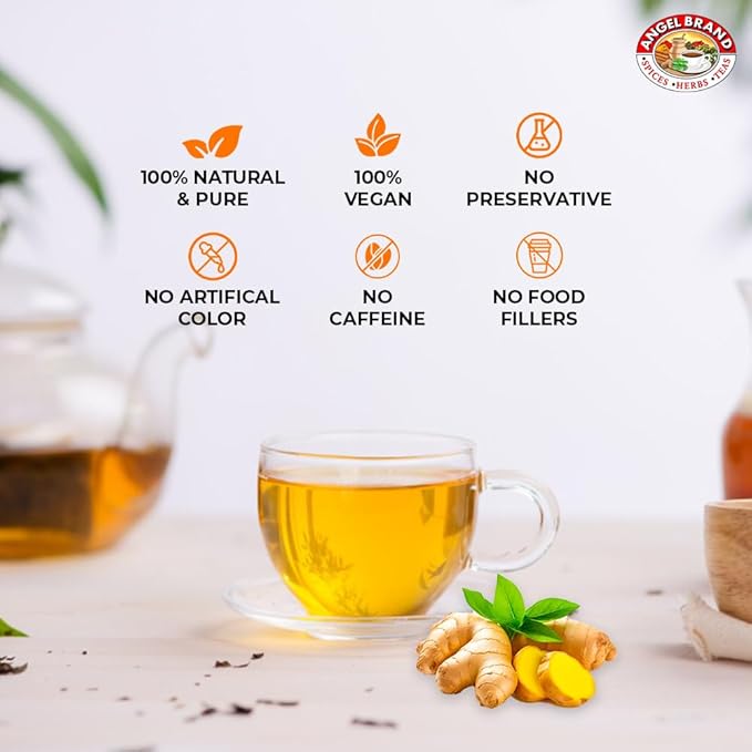 Angel Brand Ginger Tea Bags 25 – Pack of 3 – Ginger Root Tea for, Digestion & Immune Support