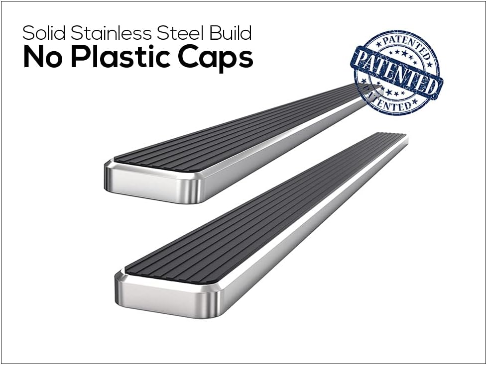 APS Wheel to Wheel Running Boards 5in Compatible with Ford F150 2015-2025 Regular Cab 6.5ft Bed & F-250 F-350 Super Duty 2017-2025 304 Stainless Steel (Nerf Bars Side Steps Side Bars)