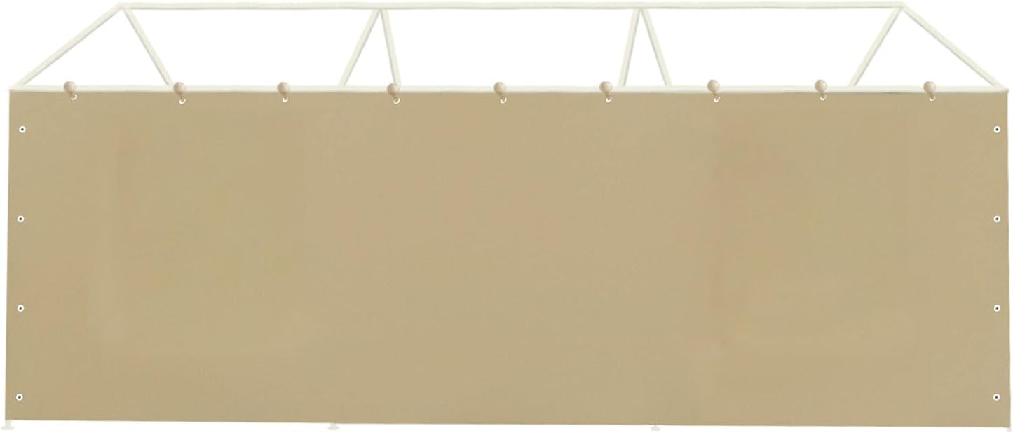 Carport Replacement Tarp Canopy, Sidewall Panel with Elastic Ball Bungees, for 10x20 FT or 12x20 FT Garage Party Tent Shelter - Beige, One Sidewall Panel Only