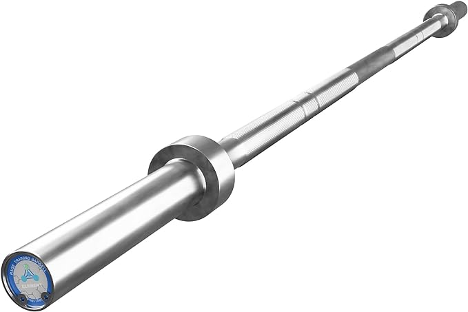 Olympic Training Barbell (6FT) (15 Pound Weight) (300 LBS Capacity), Home Gym Fitness Equipment, Strength Training Workout Bar, Weight bar for Squats, Deadlift, Weightlifting, Bench Press