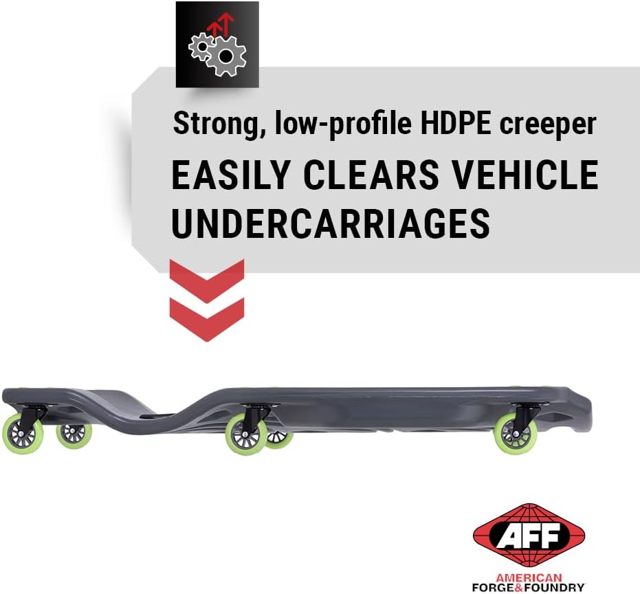 AFF Viking Mechanic's Creeper - Low Profile Ergonomic Design with Padded Headrest - Heavy Duty