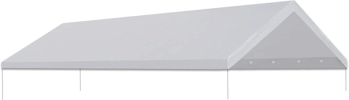 12'x20' Carport Replacement Canopy Cover for Car Garage Shelter Tent Party Tent Top Tarp with Ball Bungees (Only Top Cover, Frame is not Included)