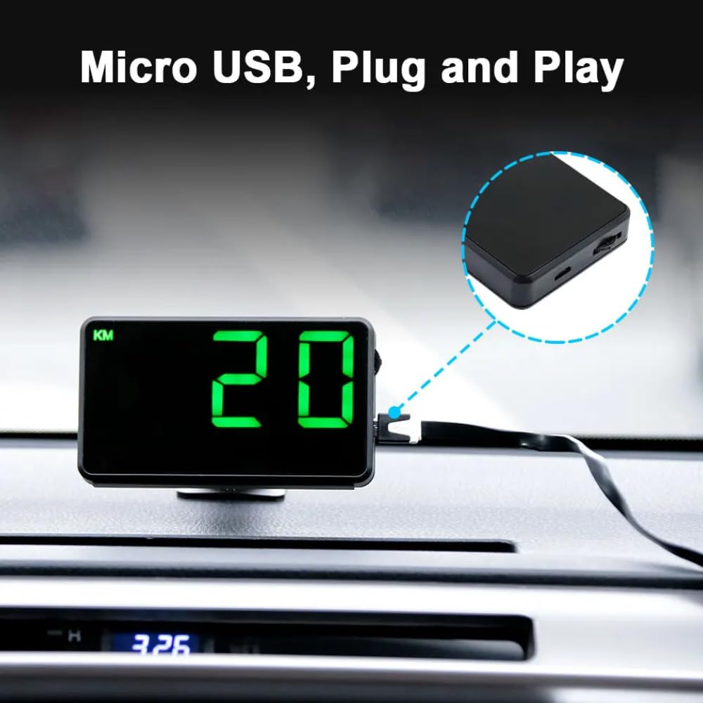 Digital GPS Speedometer Heads Up Display for Cars New HUD MPH Odometer Trip Meter for Trucks Golf cart All Vehicles, 4.5 inch Big Screen, USB Cable Plug & Play (C80)