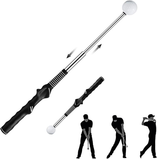 Retractable Golf Swing Training Aid - Golf Swing Trainer, Portable Grip Trainer for Indoor & Outdoor Practice, Improving Strength