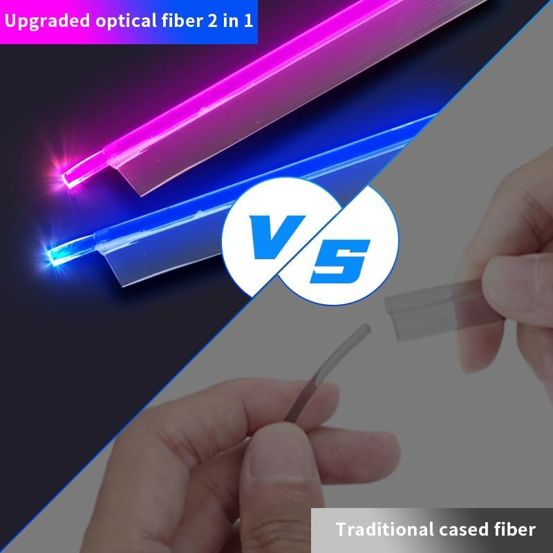 6 in 1 Car LED Strip Lights, RGB Car Interior Lights with 315 inches Fiber Optic, Remote and APP Control, 16 Million Colors Ambient Lighting Kits, Music Neon Light Accessories for Car Inside