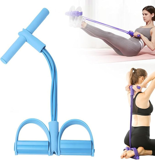 21 Fitness Resistance Bands-4 Tube Pedal Ankle Puller, Elastic Yoga Pedal Puller Resistance Band, Stretching Bands for Arm and Leg Workouts Abdomen, AB Training Auxiliary Device for Women Men