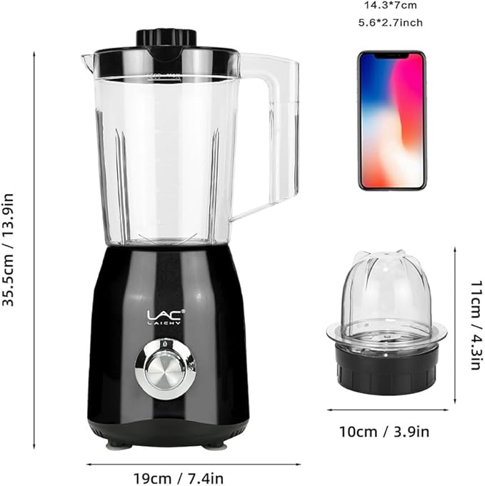 Blender for Smoothies,Personal Blender and Grinder Combo for Kitchen with a 54oz Portable Smoothie Cups,Shakes,Juices,Frozen Drinks and a 12oz Coffee Cup with Seal Cover for Coffee Beans(Black)