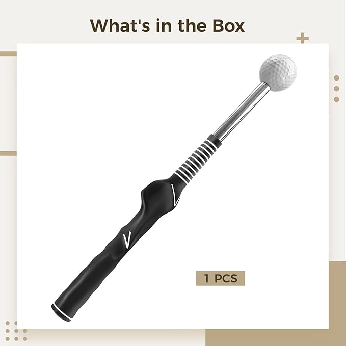 Stainless Steel Retractable Golf Swing Trainer, Adjustable Golf Grip Aid for Swing Training, Indoor and Outdoor Use, Improve Stability, Speed, Accuracy