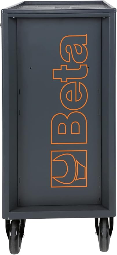 Beta RSC24 Heavy Duty Rolling Tool Cabinet, 8 Drawers, Orange, Ball Bearing Slides, Rubber Mat Liners, 5" Casters, Anti-Fall Edge Worktop, 1760 lbs Load Capacity, Made in Italy