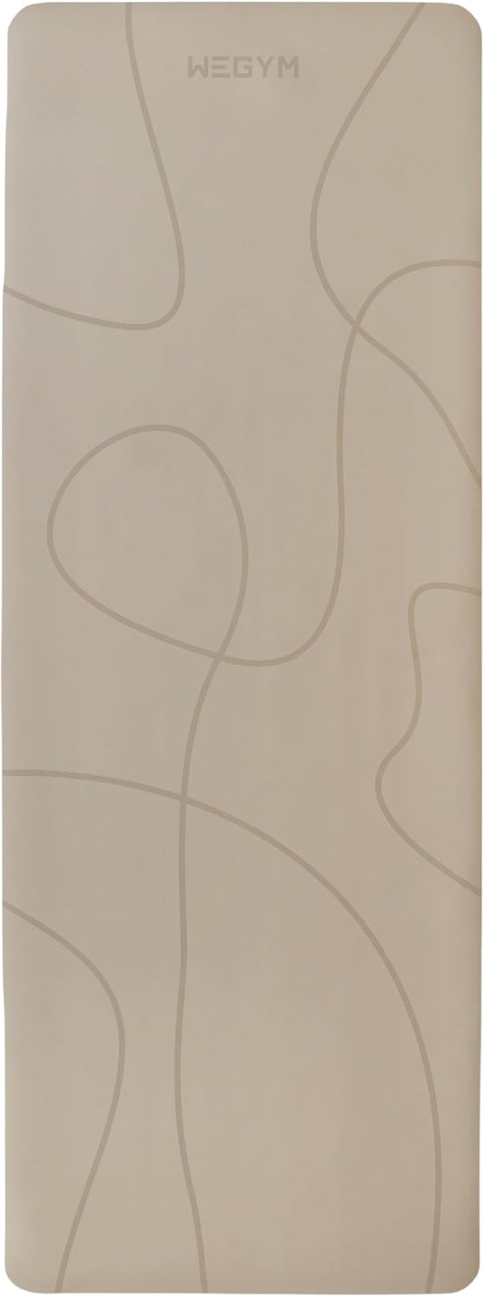 4mm Cushioned Exercise Mat for Yoga & Pilates - Anti Slip, Polyurethane with Suede Top & Carrying Strap