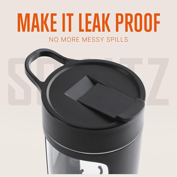 SQUATZ Electric Protein Shaker Bottle - Workout Blender Bottle - Portable Gym Shake Mixer, USB Rechargeable - 22oz