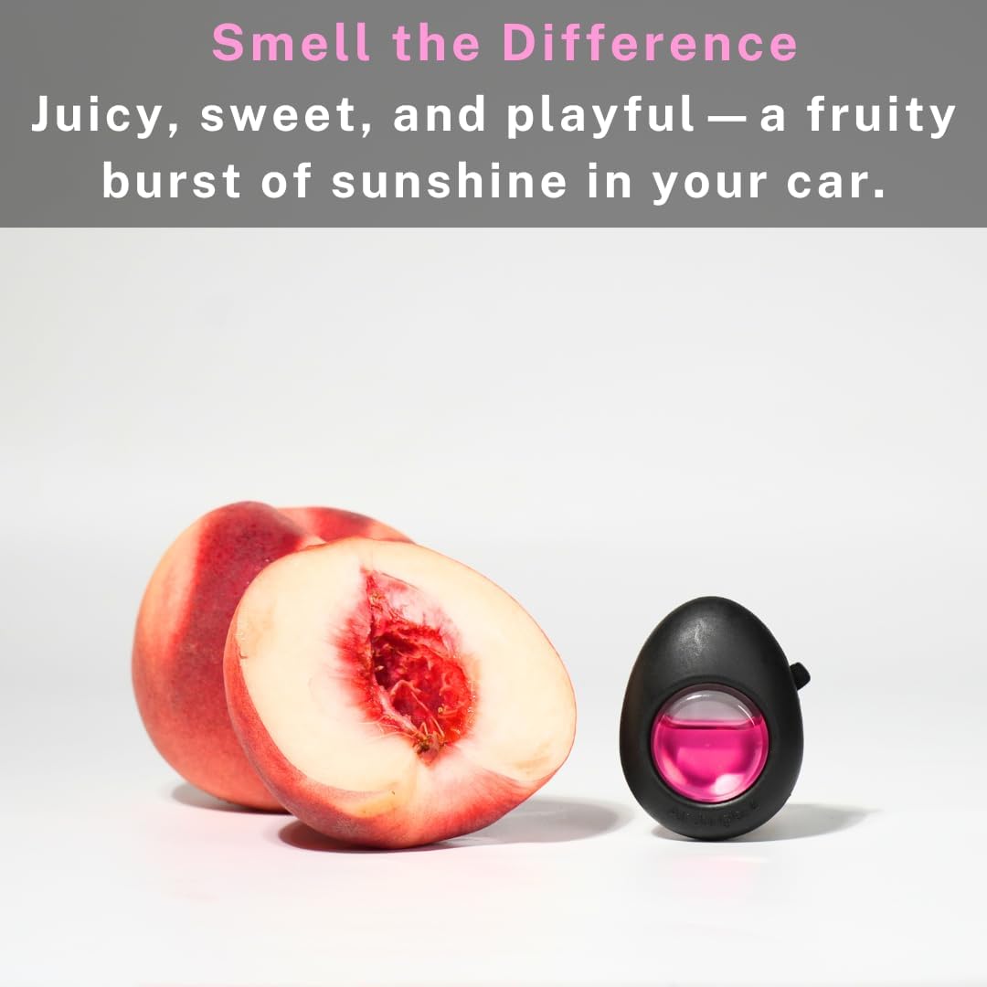 Air Jungles Car Air Freshener Vent Clip 3 Count, Honey Peach Scent, 4 ml Each, Long-Lasting Car Odor Eliminator, Easy Clip-On Design, Up to 90 Days Freshness for Cars, Trucks, and SUVs