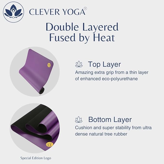 Clever Yoga Liquid Balance Thick Yoga Mat - Pro Exercise Yoga Mat with Non-Slip Surface for Home Gym, Earth-Friendly & Recyclable Pilates and Workout Pad Women & Men, 4.5 mm