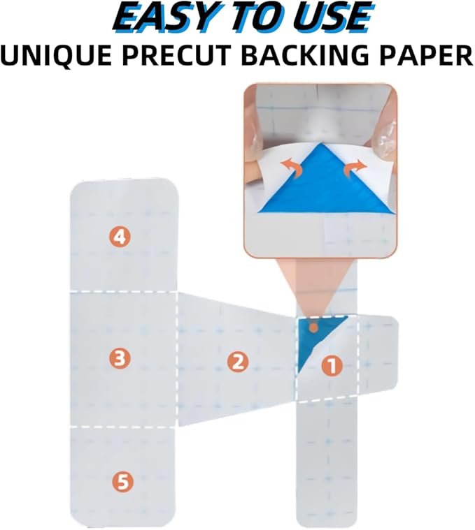 IEADEN Precut Kinesiology Tape for Bunion, 40 Pcs, Bunion Corrector & Relief, Big Toe Support and Pain Relief, Breathable Hypoallergenic Latex-Free Tape (Blue)