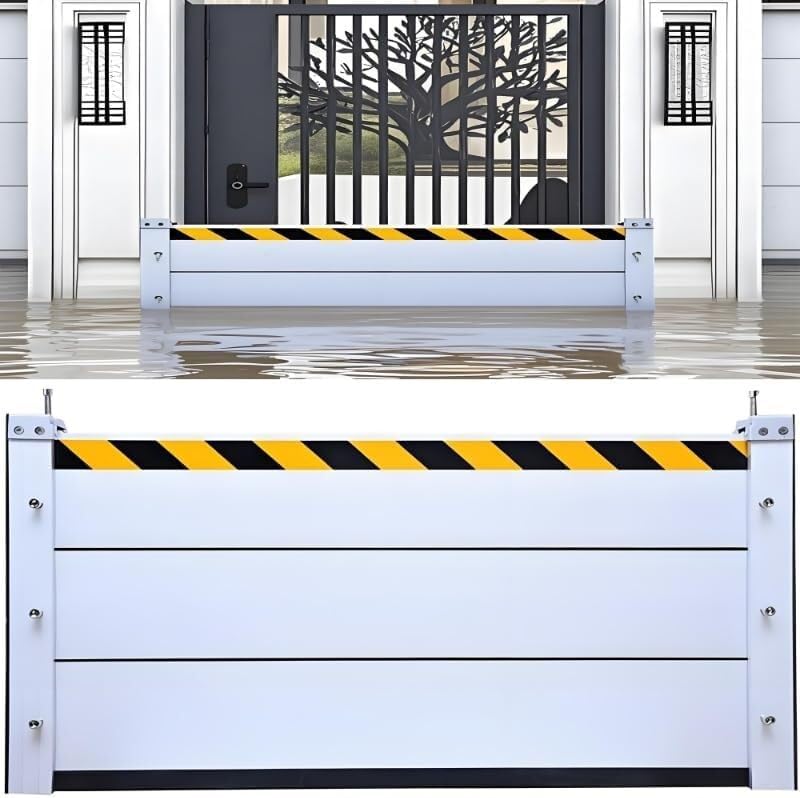 Flood Barriers for Home Exterior,Aluminum Alloy Outdoor Garage Doors Water Barriers for Flooding(H55Inch,L8.5FT)
