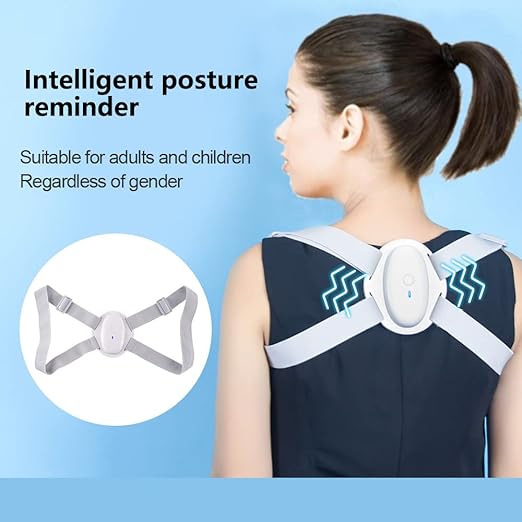 Smart Posture Corrector, Upper Back Brace with Vibration Intelligent Posture Reminder, Posture Trainer for Women/Kids/Men, Prevent Humpback, Help to Keep Right Posture to Develop a Good Habit (Gray)