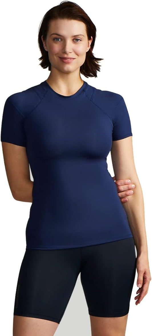 Tommie Copper Shoulder Support Shirt for Women, Posture Corrector Compression Shirt with UPF 50 Sun Protection
