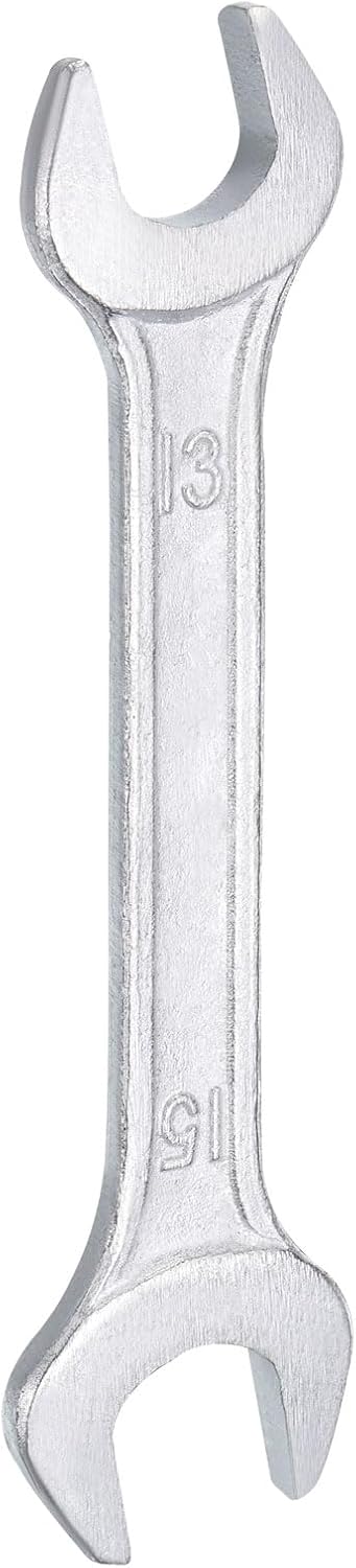 HARFINGTON Double Open End Wrench 13mm x 15mm Metric 15 Degree Offset Angle Small Flat Head Wrench Galvanizing Open Ended Spanner for Automotive Repair Furniture Assembly