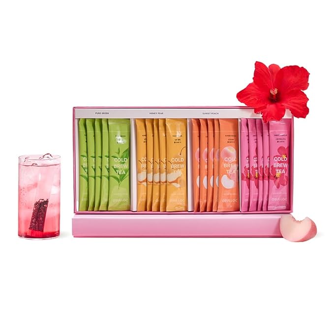 OSULLOC Cold Brew Tea Gift (20 count, 4 flavors x 5 EA) | Assorted Korea Iced Tea Bag Gift Sampler Set for Summer | Easy-to-go stick type Tea Bag Series | Premium Blended Tea from Jeju