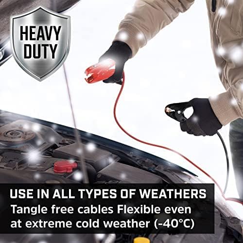 Energizer Jumper Cables for Car Battery, Heavy Duty Automotive Booster Cables for Jump Starting Dead or Weak Batteries with Carrying Bag Included (16-Feet (2-Gauge)