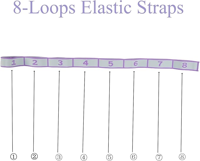 Elastic Yoga Stretching Strap with Loops, CEILIWEN Stretch Straps For Physical Therapy, Pilates Stretch Band, Elastic Exercise Bands, Leg Stretching Strap, Stretch Resistance Bands For Exercise