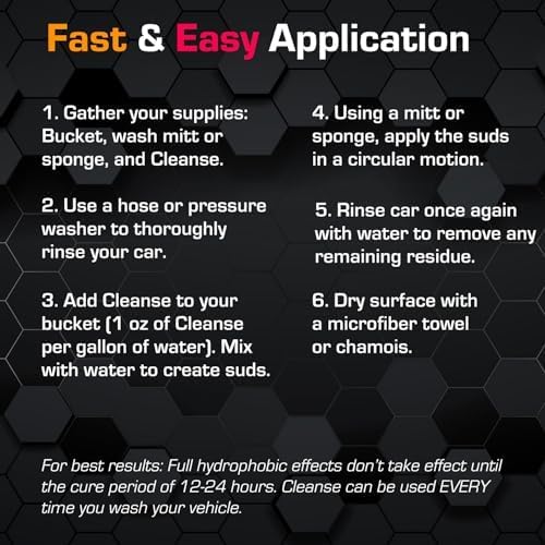 Ethos Cleanse - Graphene Ceramic Coating Infused Car Wash Soap Ultra Slick, High Suds For Foam Gun, Foam Cannon, Detailing Bucket (16oz)