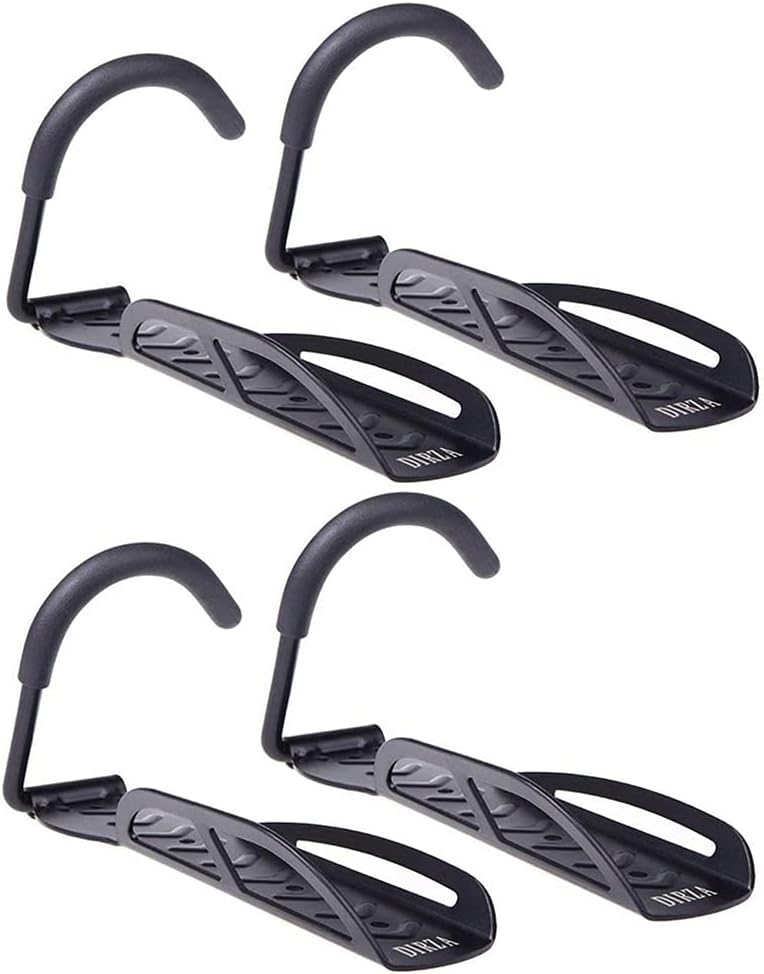 Dirza Bike Rack Garage Wall Mount Bike Hanger Bike Hooks Bike Storage Bicycle Vertical System for Garage Indoor Shed - Easily Hang/Detach - Holds up to 65 lb with Screws Black