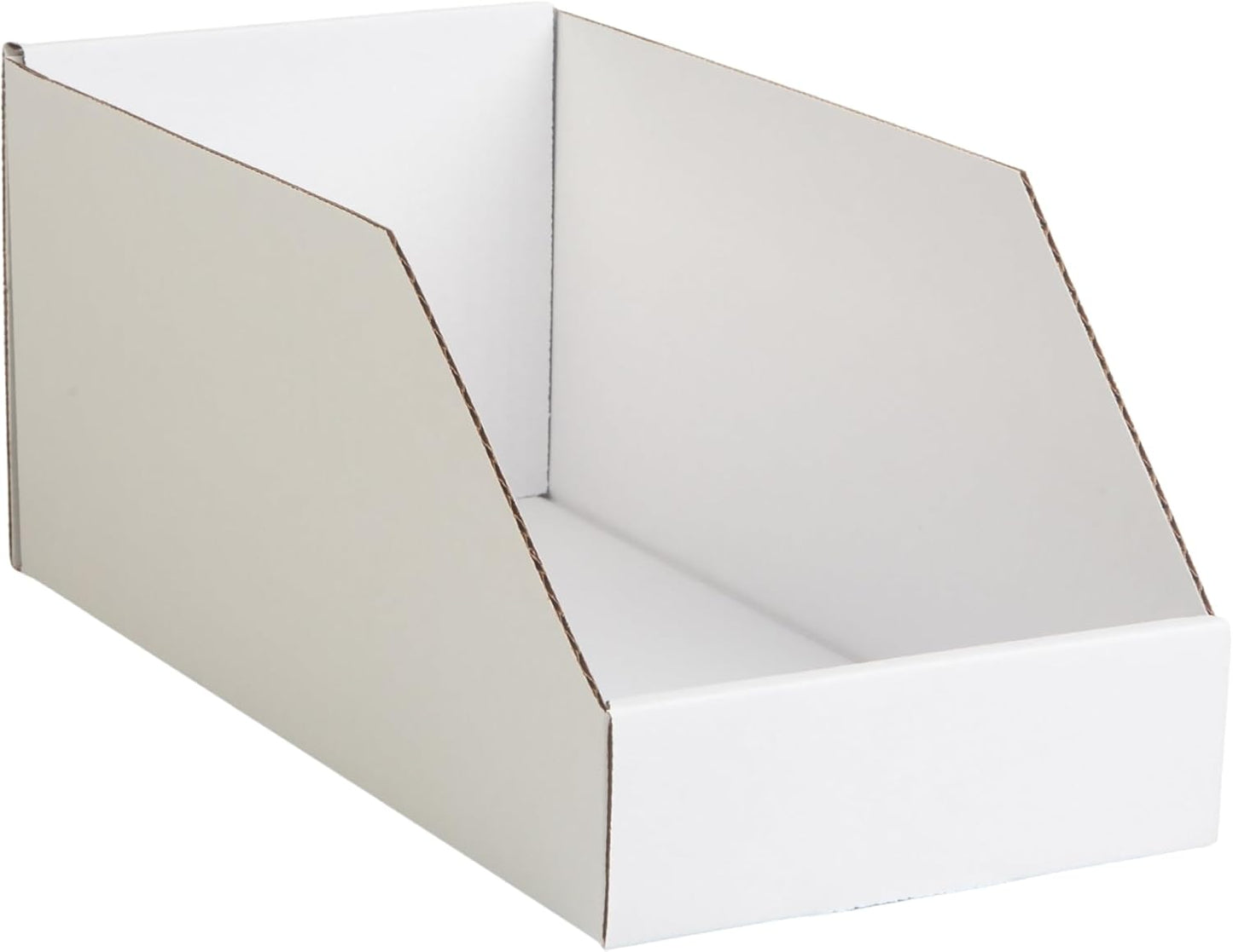 Hudson Exchange 6x12x5.5" (100 Pack) Corrugated Parts Bin Box For Storage & Organization, White