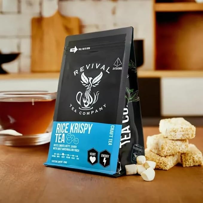 Revival Tea Company Rice Krispy Tea - Green Tea Blend with Toasted Rice and Marshmallow Flavor - 24 Tea Bags