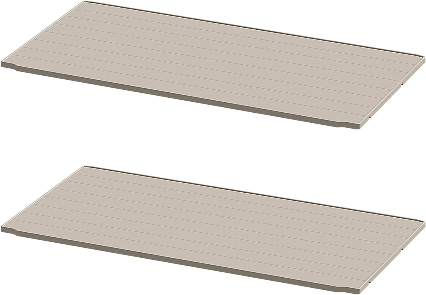 Patiowell Shelf of Plastic Outdoor Storage Cabinet, 26/50 Cu Ft Lockable Outdoor Storage Shed Waterproof Patio Tools Storage Box (2 Shelves),Beige