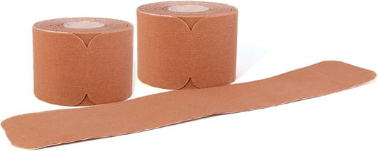 Kinesiology Tapes PRECUT | 40 Beige Pre-Cut Sport Tape Strips 10x2in | Waterproof • Skin-Friendly • Elastic | Kinesiology Tapes Ideal for Sports