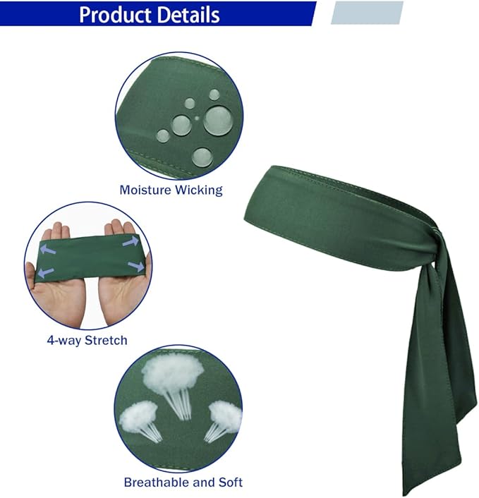 Sport Tie Headbands Tennis Head Tie for Men Women Sports Fans Ninja Soccer Basketball Teams Head Ties Halloween