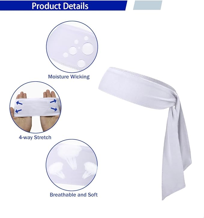 Sport Tie Headbands Tennis Head Tie for Men Women Sports Fans Ninja Soccer Basketball Teams Head Ties Halloween