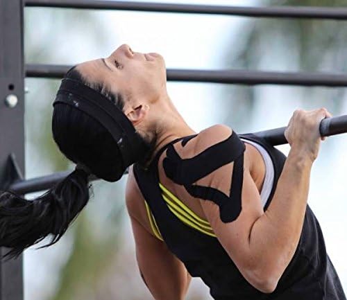 JB Tape, Precut Kinesiology Strips 4 Rolls- (80 Count, 10") Elastic, Latex-Free, Water Resistant, Athletic Sports Tape for Body, Joint & Muscle Support. (Black)