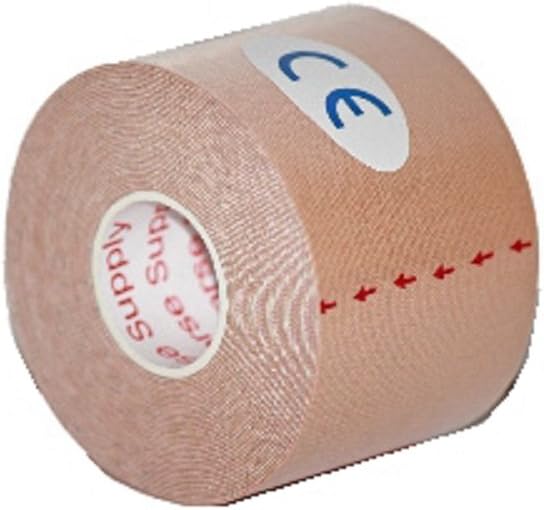 Kinesiology Tape Pro, Athletic Waterproof Muscle Support Adhesive Kinesio Sport Tape for Athletes 2 inches x 16.4 feet Single Roll, Beige