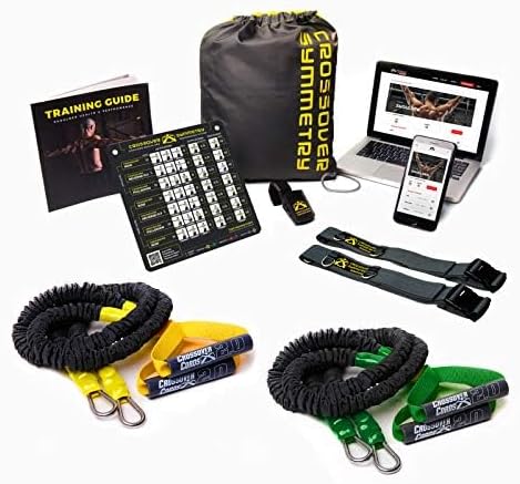 Crossover Symmetry Shoulder System Includes Two Sets of Resistance Bands Attachments Training Guide Exercise Chart Online Workouts for Home Fitness Rehab Rotator Cuff Exercises